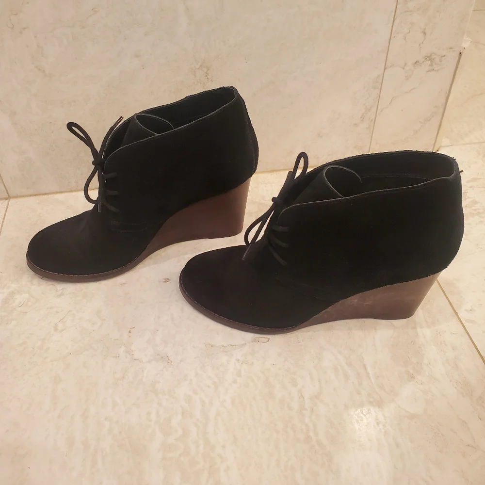 Lucky Brand Yamene Wedge Ankle Boots, Women's Size 9M, Black - Picture 2 of 6